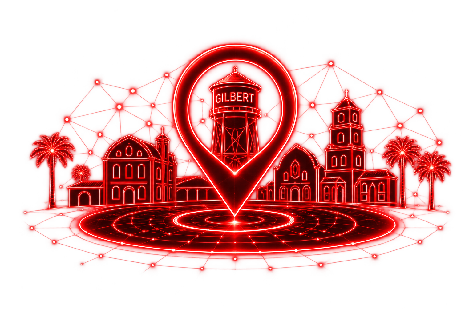 Gilbert SEO Map Pin and Water Tower