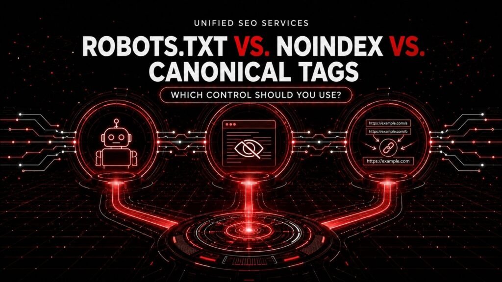 Robots.txt vs Noindex vs Canonical tags, Which Control Should You Use
