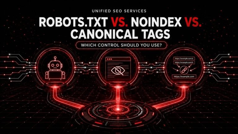 Robots.txt vs Noindex vs Canonical tags, Which Control Should You Use